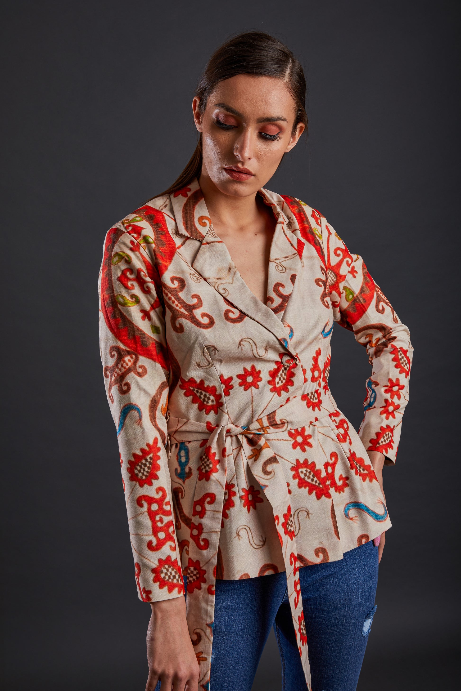 Printed blazer for women